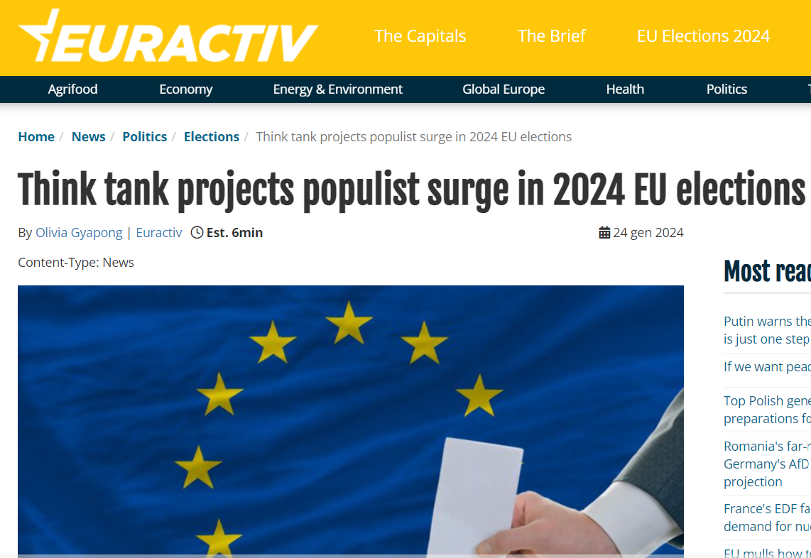 They write "populist surge" but they mean "far-right surge"